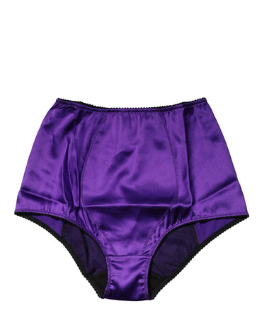 Dolce & Gabbana Purple Silk Blend High Waist Girdle Panty Underwear