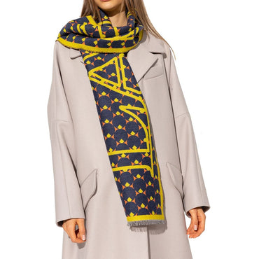Lanvin Blue Silk Scarf