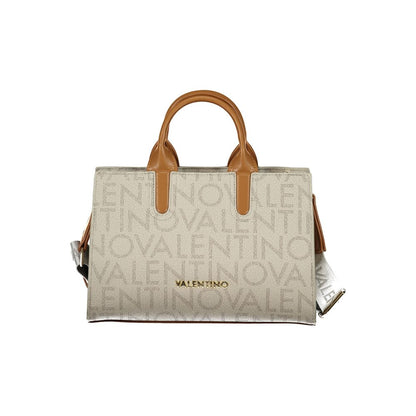 Mario Valentino Beige Polyurethane Women's Bag with Handles and Pocket