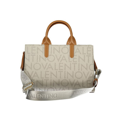 Mario Valentino Beige Polyurethane Women's Bag with Handles and Pocket