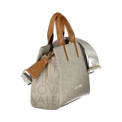 Mario Valentino Beige Polyurethane Women's Bag with Handles and Pocket