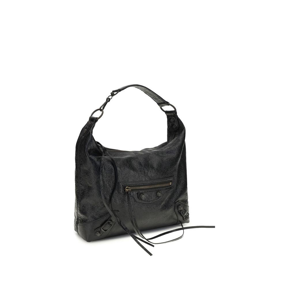 Balenciaga Black Lamb Ovis Aries Aries Shoulder Bag