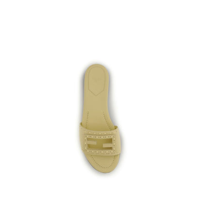 Fendi Beige Calf Leather Bos Taurus Sandals
