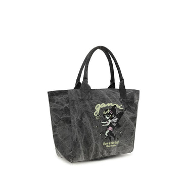 Ganni Gray Cotton Shoulder Bag