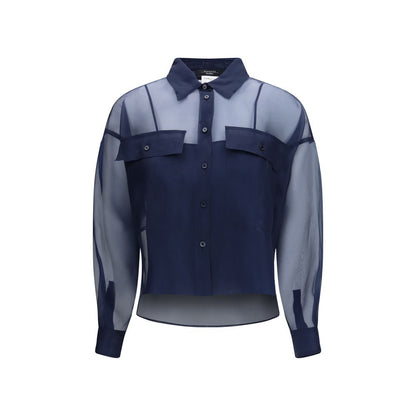 Max Mara Blue Silk Shirt