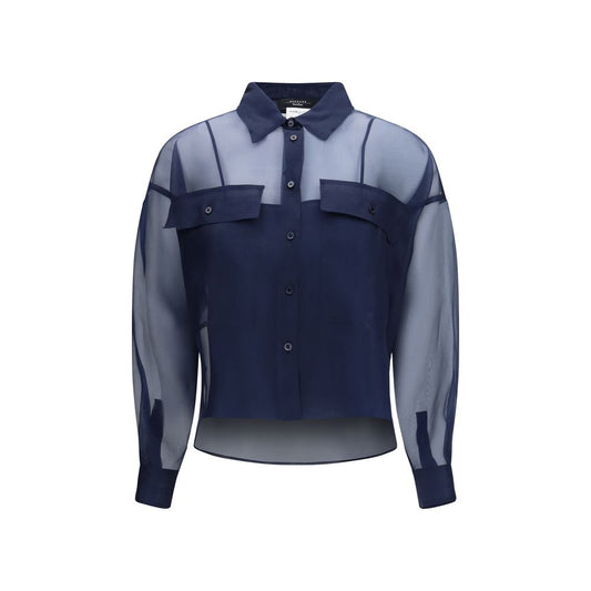 Max Mara Blue Silk Shirt