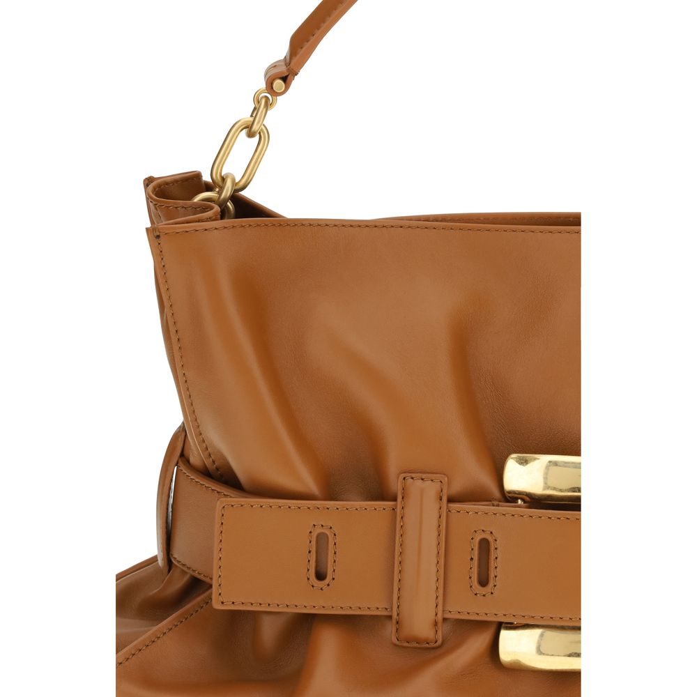 Balmain Brown Calf Leather Bos Taurus Handbag
