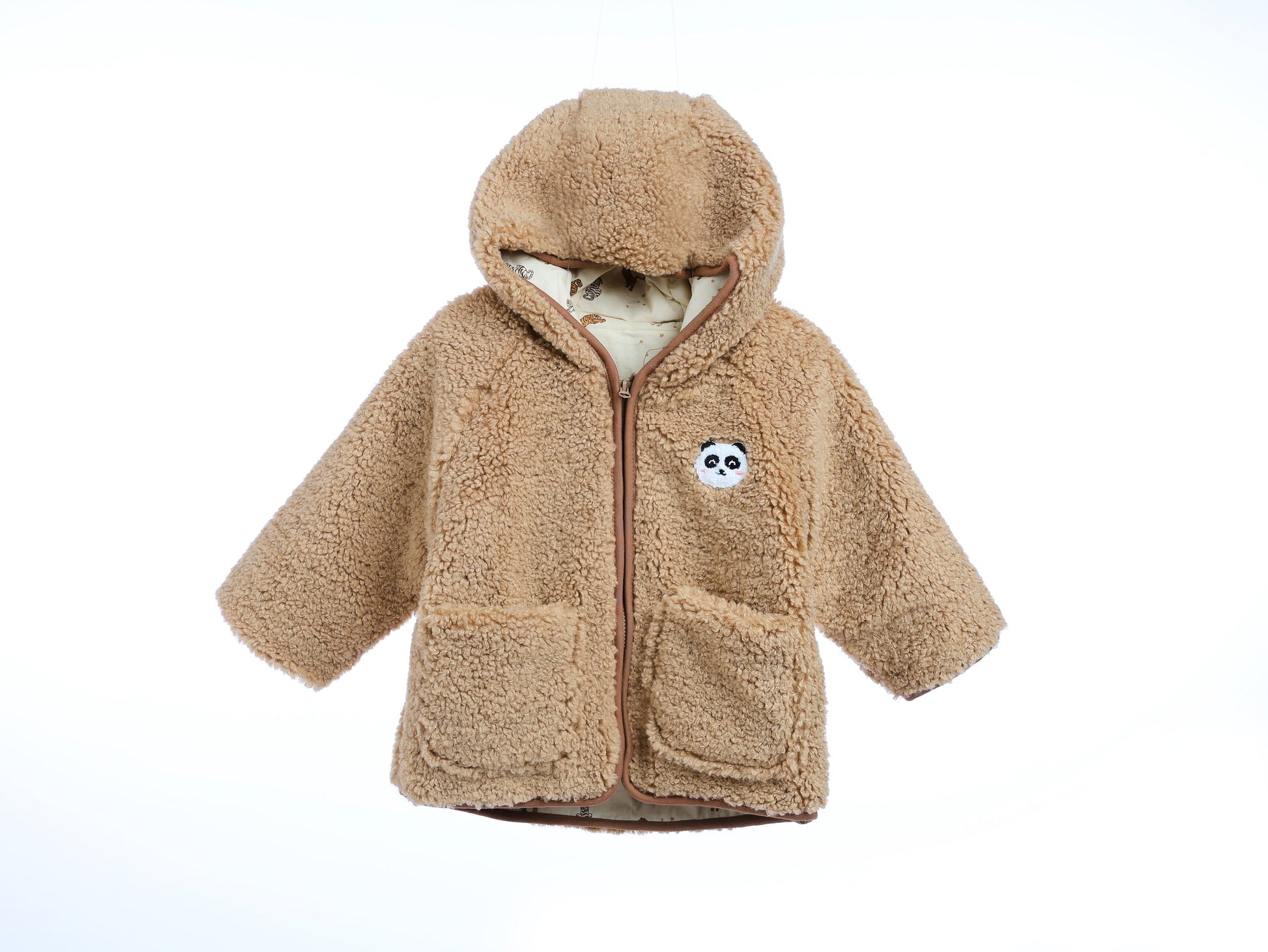 MyKids-USA Unisex Plush Hoodie Coat Outfit Wearing-0