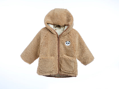 MyKids-USA Unisex Plush Hoodie Coat Outfit Wearing-0