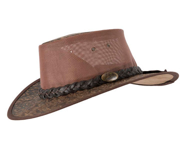 Stonewash Brown Australian Kangaroo Leather Cooler Jacaru Hat-1