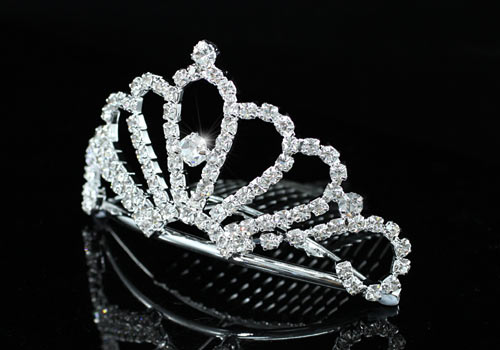 Bridal Flower Girl Rhinestone Mini Tiara Comb XT1489