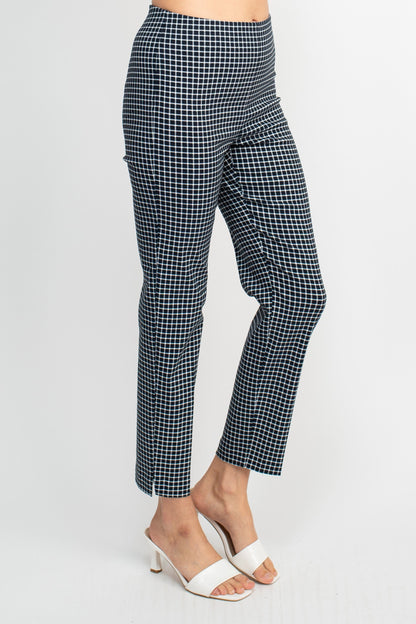 Counterparts Mid Waist Pull On Multi Print Pencil Cut Stretch Rayon Pants