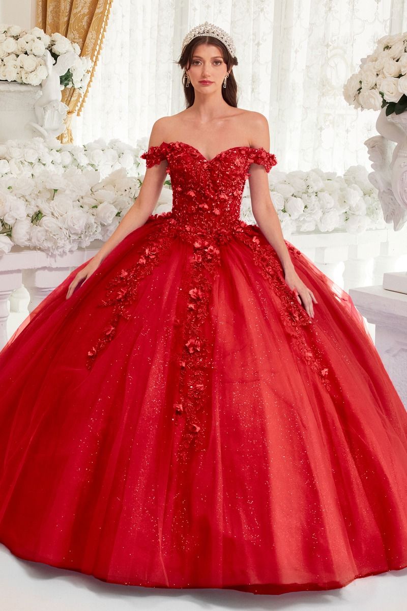 OFF THE SHOULDER QUINCEANERA BALL GOWN CD15717-2