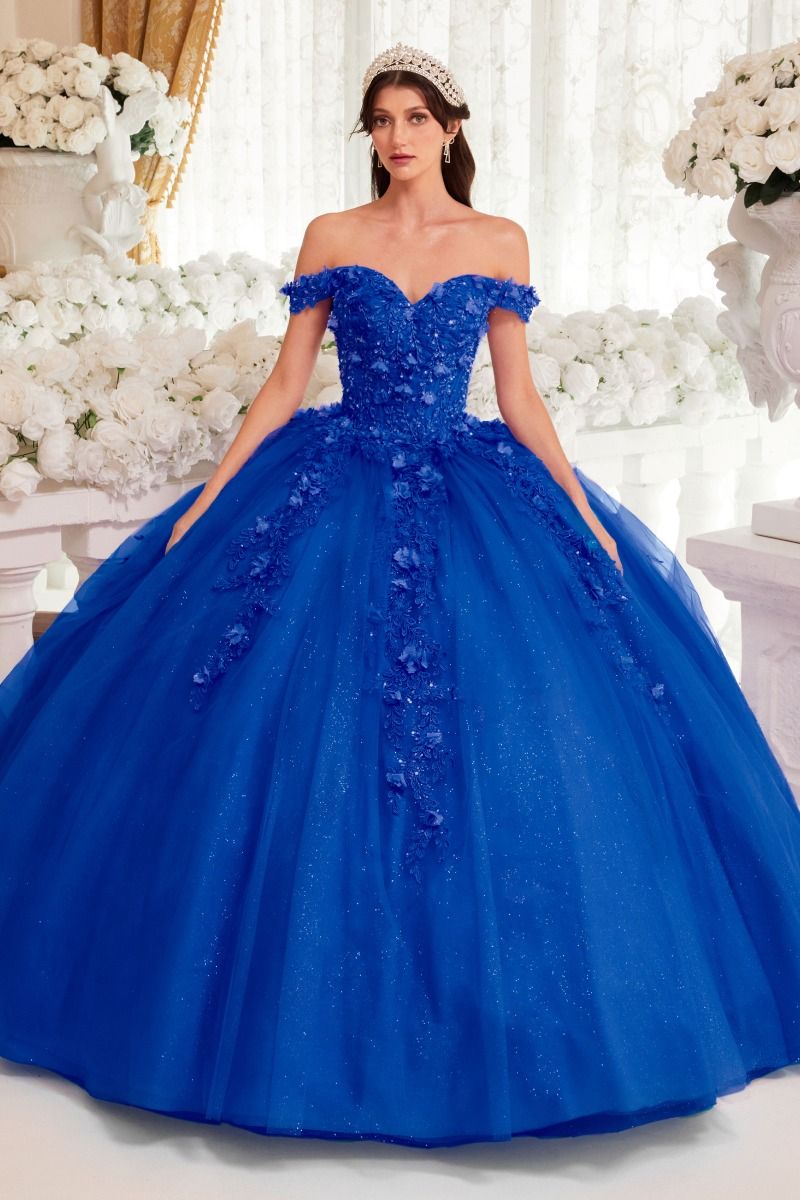 OFF THE SHOULDER QUINCEANERA BALL GOWN CD15717-3