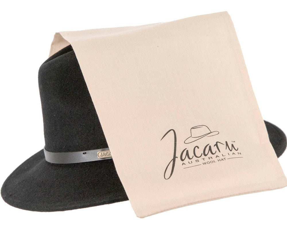 Unisex Black Fedora Felt Wide Brim Foldable Hat-6
