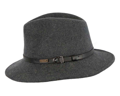 Unisex Dark Grey Fedora Felt Wide Brim Foldable Hat