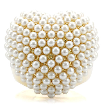 1W058 - Gold Brass Ring with Synthetic in Citrine Yellow