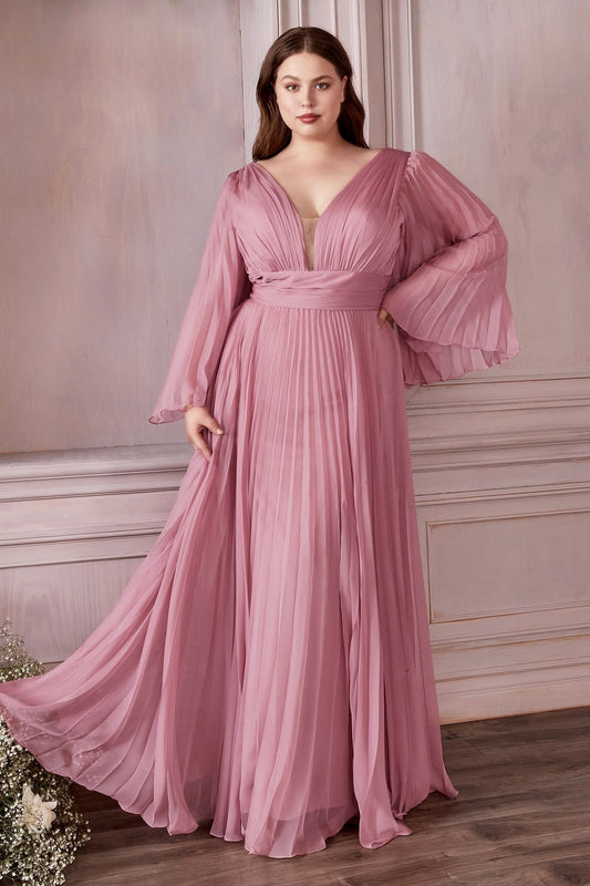 Chiffon Gown, Long Sleeve CDCD242C-0