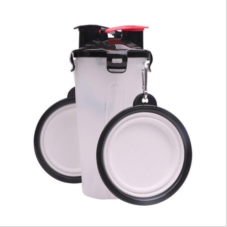 2 In 1Pet Water Bottle Dispenser Travel Portable Dog Cat Drinking Silicone Bowl-2