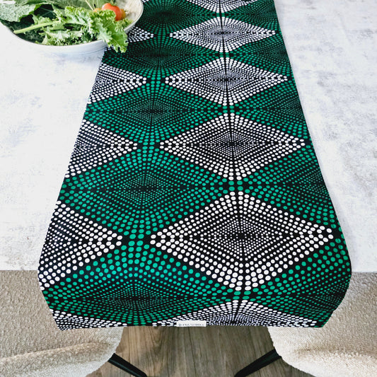 Handmade Table Runner 160x35cm | 180x35 | 200x35cm | African Print "Mudcloth" Bogolan Inspired Print Made from 100% African Print Fabric