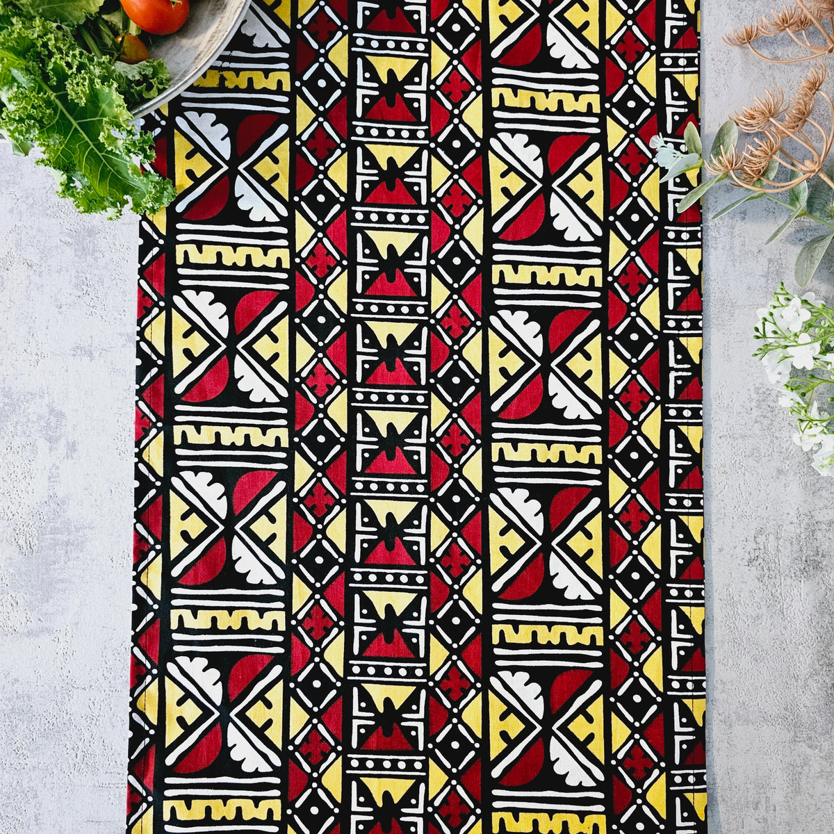 Handmade Table Runner 160x35cm | 180x35 | 200x35cm | African Print "Mudcloth" Bogolan Inspired Print Made from 100% African Print Fabric