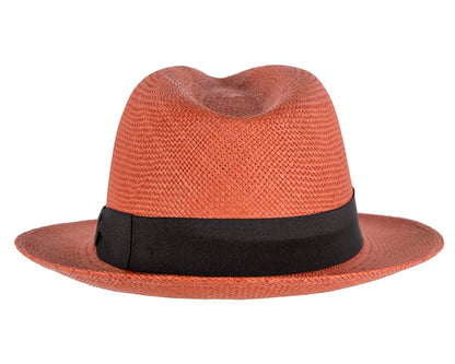 Burnt Orange Ecuadorian Panama Brisa Hat Trilby Fedora