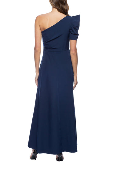 Marina Scuba Crepe One Shoulder Puff Sleeve Overlay Skirt Jumpsuit Dress-1
