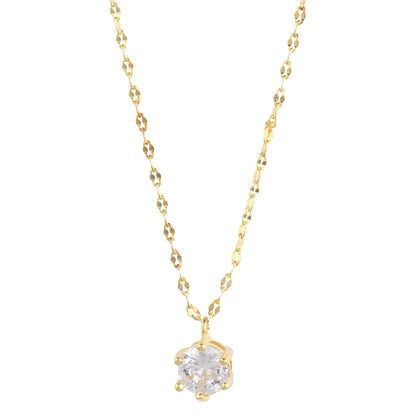 14K Gold Plated Solitaire Necklace-3
