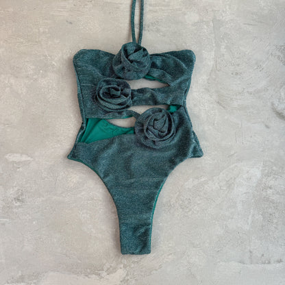 Laurice Teal Sparkle One Piece Swimsuit-0