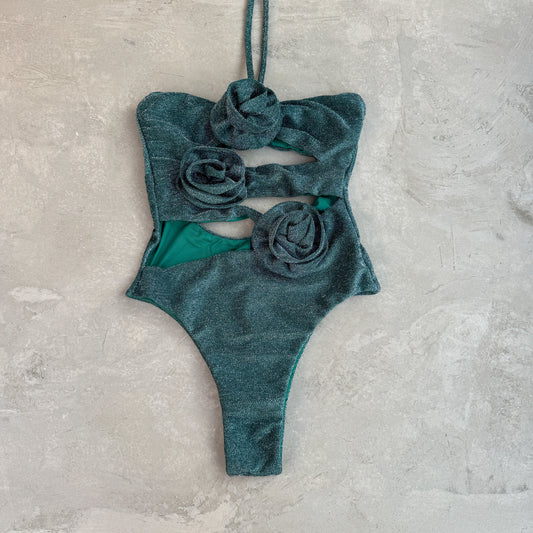 Laurice Teal Sparkle One Piece Swimsuit-0