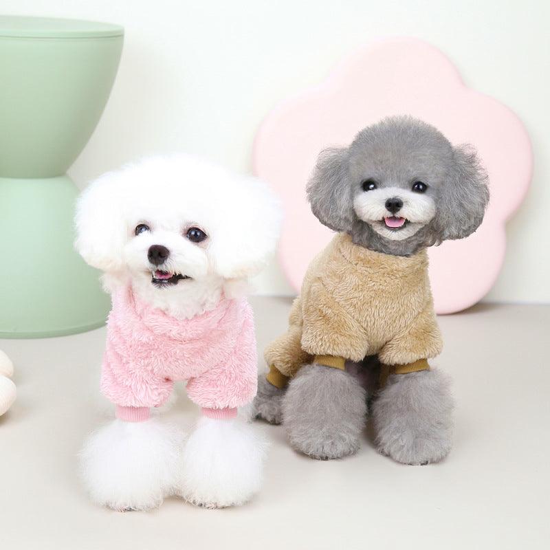 Tricolor Coral Velvet Pet Sweater - Winter Warmth For Your Furry Friend-0