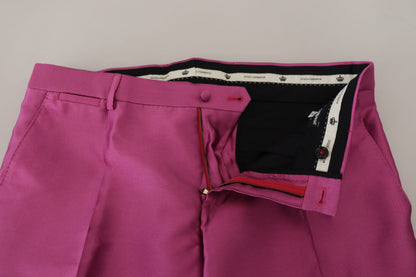 Dolce & Gabbana Elegant Slim Fit Formal Dress Pants in Pink