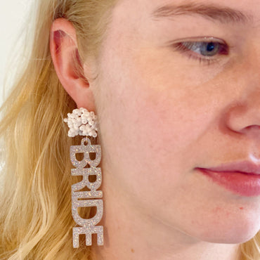 Bride Babe Cutout Acrylic Earrings-1