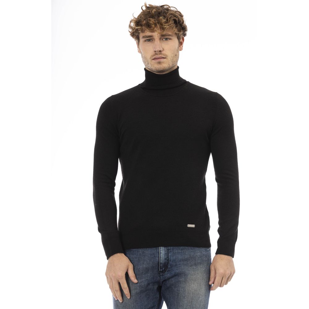 Baldinini Trend Black Wool Men Sweater