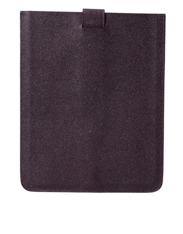 Dolce & Gabbana Dark Brown Leather Logo Plaque Cover Sleeve Tablet Case