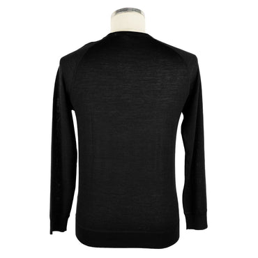 Emilio Romanelli Black Wool Men Sweater