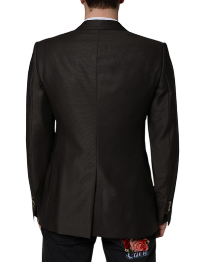 Dolce & Gabbana Blazer Brown Green Bee Wool Jacket Coat