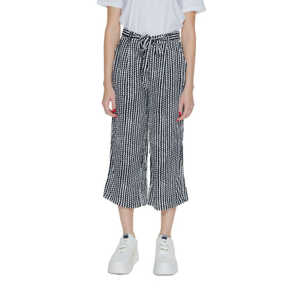 Only Black Viscose Cropped Pants