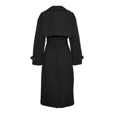 Vero Moda Black Polyester Trench Coat
