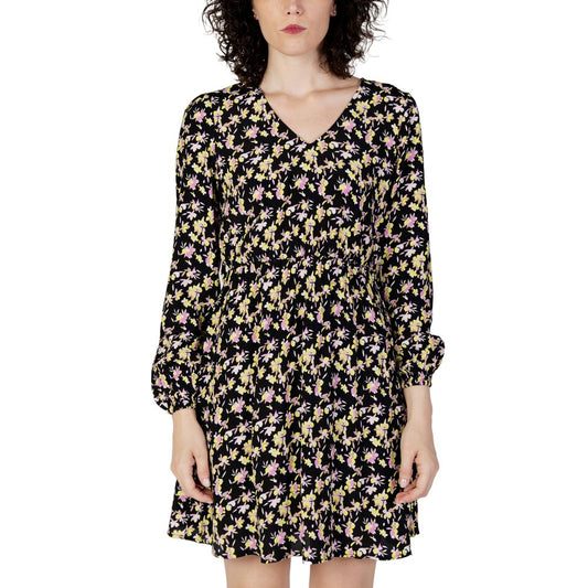 Jacqueline De Yong Black Viscose Short Dress