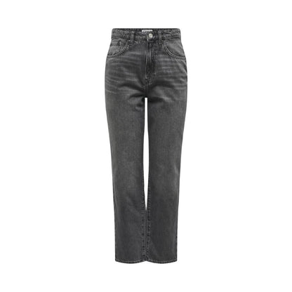 Only Gray Cotton Mom Jeans