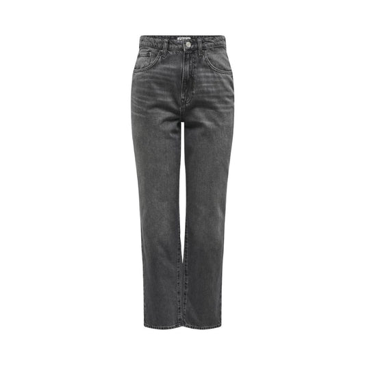Only Gray Cotton Mom Jeans