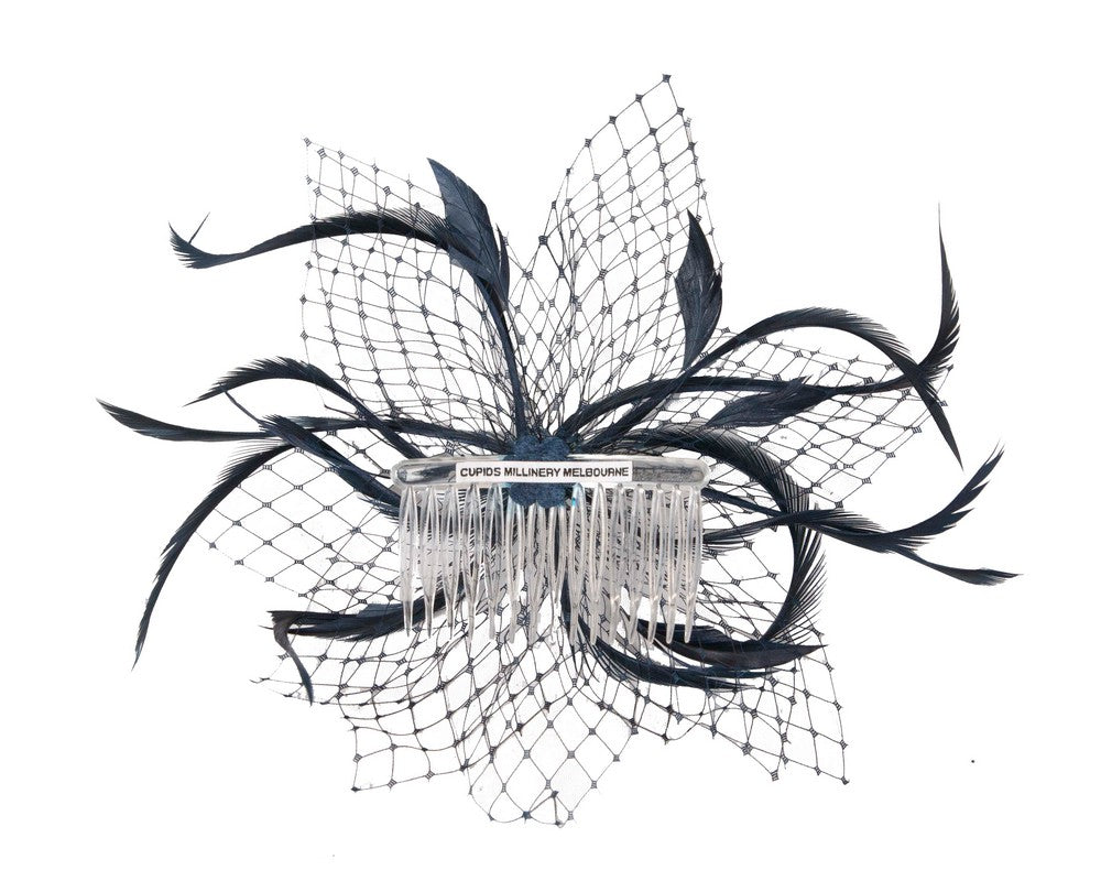 Navy Australian Made fascinator comb-3