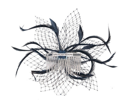 Navy Australian Made fascinator comb-3