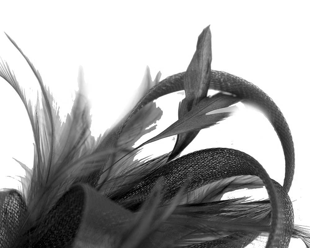 Custom made black fascinator by Cupids Millinery-2