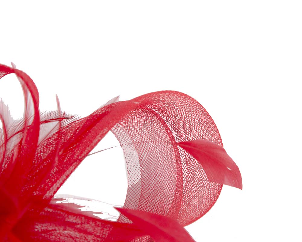 Custom made red fascinator by Cupids Millinery-2