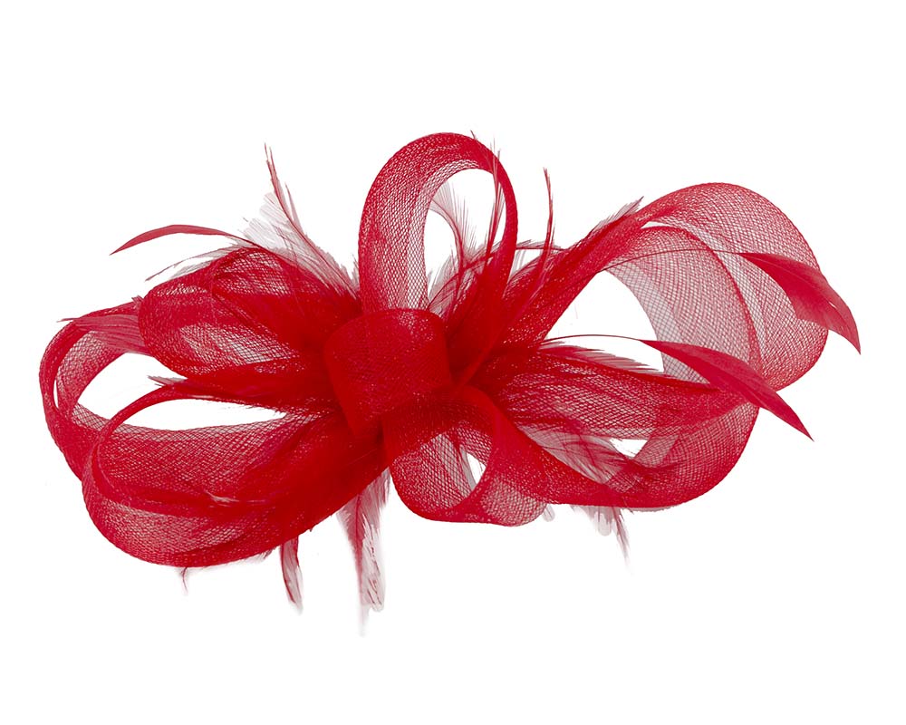 Custom made red fascinator by Cupids Millinery-1