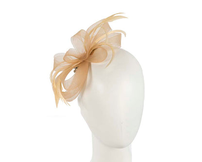 Custom made gold fascinator by Cupids Millinery-0