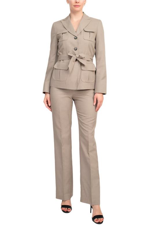 Le Suit Melange 3 Button Jacket Pantsuit-0