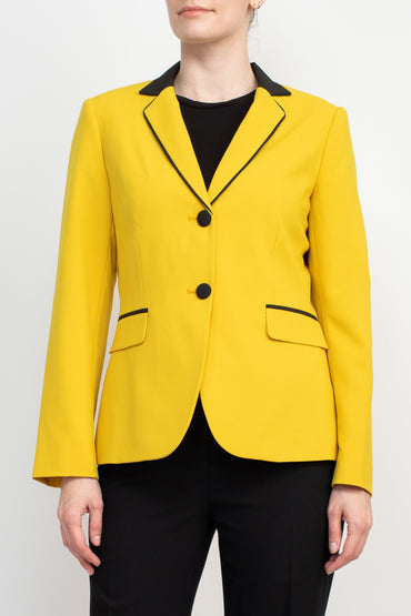 Emily Notched Collar 2 Button Long Sleeve Flap Pockets Pantsuit-1